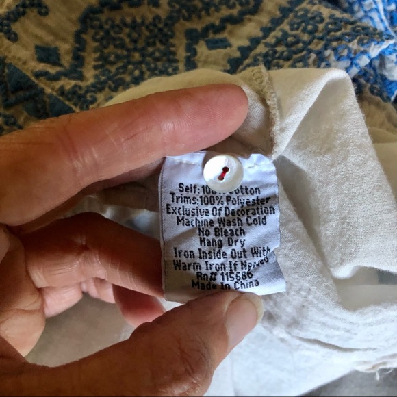 Johnny Was White Cotton Embroidered Top - Picture 8 of 8